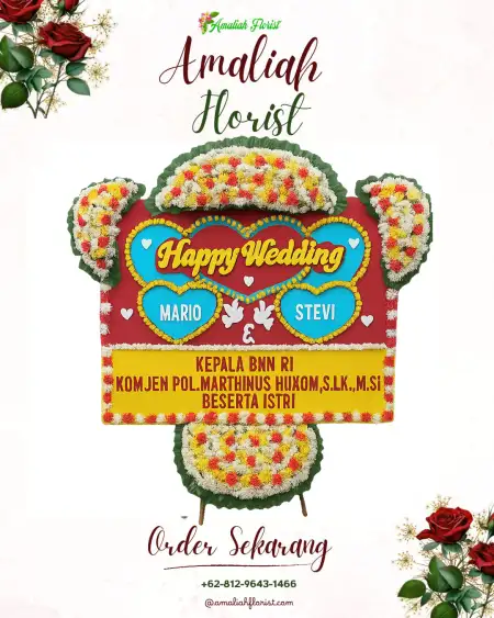 Papan Bunga Pernikahan Omben